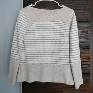 MiH Jeans for Anthropologie long sleeve gray and beige striped shirt size small
